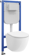 Mexen Lena sada pro podomítkovou WC instalaci, rám Tex E s WC mísou a pomalu sklopnou deskou, bílá - 610930220300