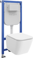 Mexen Madox sada WC pod omítku, pneumatický rám Tex Air E s WC mísou a pomalu uzavíratelným sedátkem, bílá