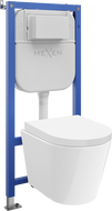 Mexen Rico podomítková WC sada, rám Tex E s WC mísou Tornado a pomalu sklopnou deskou, bílá - 610930720200T