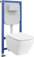 Mexen Riva podomítkový WC systém s pneumatickým rámem Tex Air E s WC mísou Tornado a pomalým sklápěním sedátka,