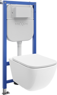Mexen Timo sada podomítkového WC rám Tex E s WC mísou Tornado a pomalu klesajícím sedátkem, bílá - 610930650200T