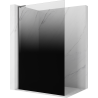 Mexen Kioto L sprchová stěna Walk-in 90 x 200 cm, černá ombre 8 mm, kartáčovaná gun gray - 800-090-103-66-76