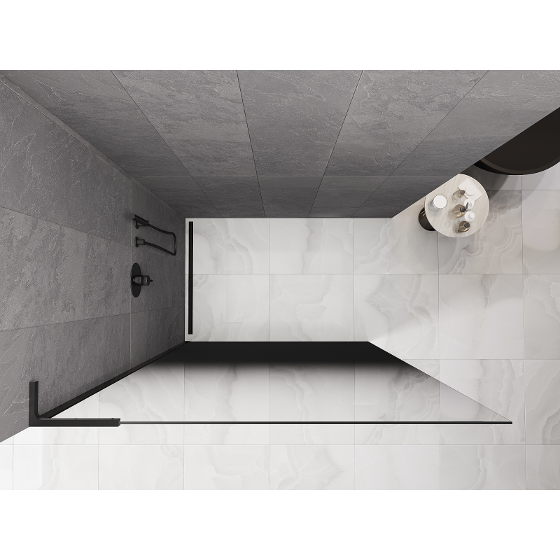 Mexen Kioto L Sprchová stěna Walk-in 90 x 200 cm, ombre černá 8 mm, černá - 800-080-103-70-76 - 800-090-103-70-76
