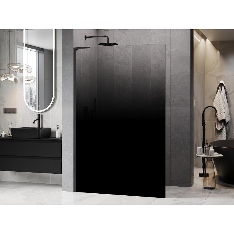 Mexen Kioto L sprchová stěna Walk-in 120 x 200 cm, ombre černá 8 mm, černá - 800-120-103-70-76
