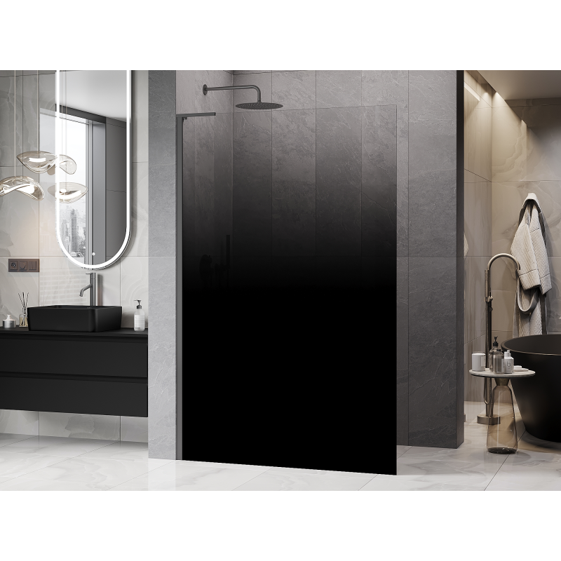 Mexen Kioto L sprchová stěna Walk-in 90 x 200 cm, ombre černá 8 mm, gun metal - 800-090-103-95-76