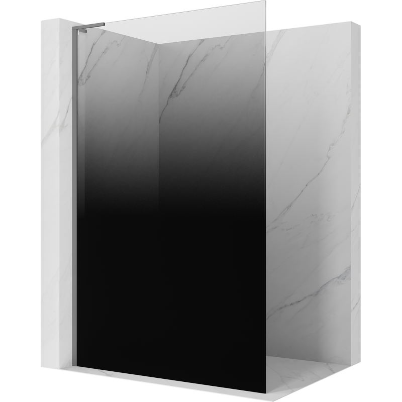 Mexen Kioto L sprchová stěna Walk-in 90 x 200 cm, ombre černá 8 mm, gun metal - 800-090-103-95-76