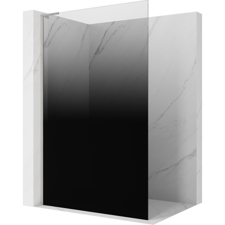 Mexen Kioto L sprchová stěna Walk-in 120 x 200 cm, černé ombre 8 mm, kartáčovaný nikl - 800-120-103-97-76