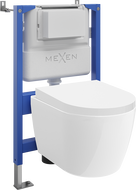 Mexen Carmen podomítková WC sada Tex Air XS-F s pneumatickým rámem, WC mísou a pomalým zavíráním desky, bílá