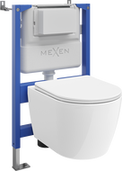 Mexen Carmen podomítková WC sada pneumatický rám Tex Air XS-F s WC mísou a pomalu padajícím sedátkem, bílá