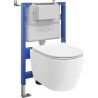 Mexen Carmen zapuštěný WC set s pneumatickým rámem Tex Air XS-F s WC mísou Tornado a pomalu padajícím prkénkem, bílý