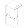 Mexen Kioto+ sprchová stěna s policí Walk-in 90 x 200 cm, ombre černá 8 mm, bílá - 800-090-121-20-76