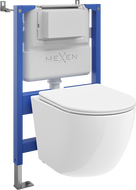 Mexen Lena podomítková WC sada pneumatický rám Tex Air XS-F s WC mísou a pomalu uzavírajícím sedátkem, bílá