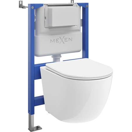 Mexen Lena sada WC pod omítku tlaková Tex Air XS-F s toaletní mísou Tornado a tichou sklápěcí deskou, bílá