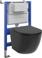 Mexen Lena podomítková WC sada pneumatický rám Tex Air XS-F s WC mísou a pomalu padajícím sedátkem, černý mat