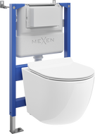 Mexen Lena podomítková WC sada pneumatický rám Tex Air XS-F s WC mísou a pomalu padacím sedátkem, bílá - 610830224000A