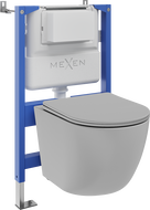 Mexen Lena podomítková WC sada pneumatický rám Tex Air XS-F s WC mísou a sedátkem se zpomaleným sklápěním, světle
