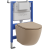 Mexen Lena podomítková WC sada s pneumatickým rámem Tex Air XS-F s WC mísou a pomalu uzavíratelným prkénkem, cappuccino