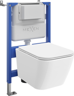 Mexen Madox podomítkový WC set pneumatický rám Tex Air XS-F s WC mísou a pomalu zavírací prkénko, bílý - 610830154000A