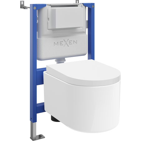 Mexen Sofia podomítková sada WC pneumatický rám Tex Air XS-F s WC mísou a pomalu klesající deskou, bílá - 610830540200A