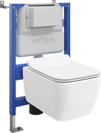 Mexen Stella podomítková WC sada pneumatický rám Tex Air XS-F s WC mísou a pomalu sklopným sedátkem, bílá