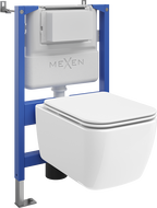 Mexen Stella podomítková WC sada pneumatická Tex Air XS-F s WC mísou a pomalu sklápěcím prkénkem, bílá - 610830680900A