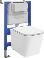 Mexen Teo podomítková sada WC pneumatického rámu Tex Air XS-F s WC mísou a pomalu zavíracím sedátkem, bílá