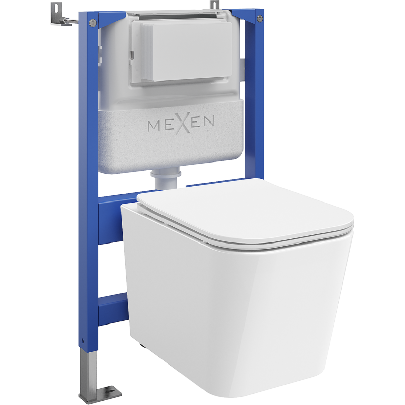 Mexen Teo podomítková WC sada s pneumatickým rámem Tex Air XS-F s WC mísou Tornado a pomalu se zavírajícím sedátkem,