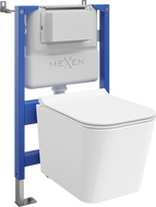 Mexen Teo podomítková WC sada s pneumatickým rámem Tex Air XS-F s WC mísou a pomalu padajícím prkénkem, bílá