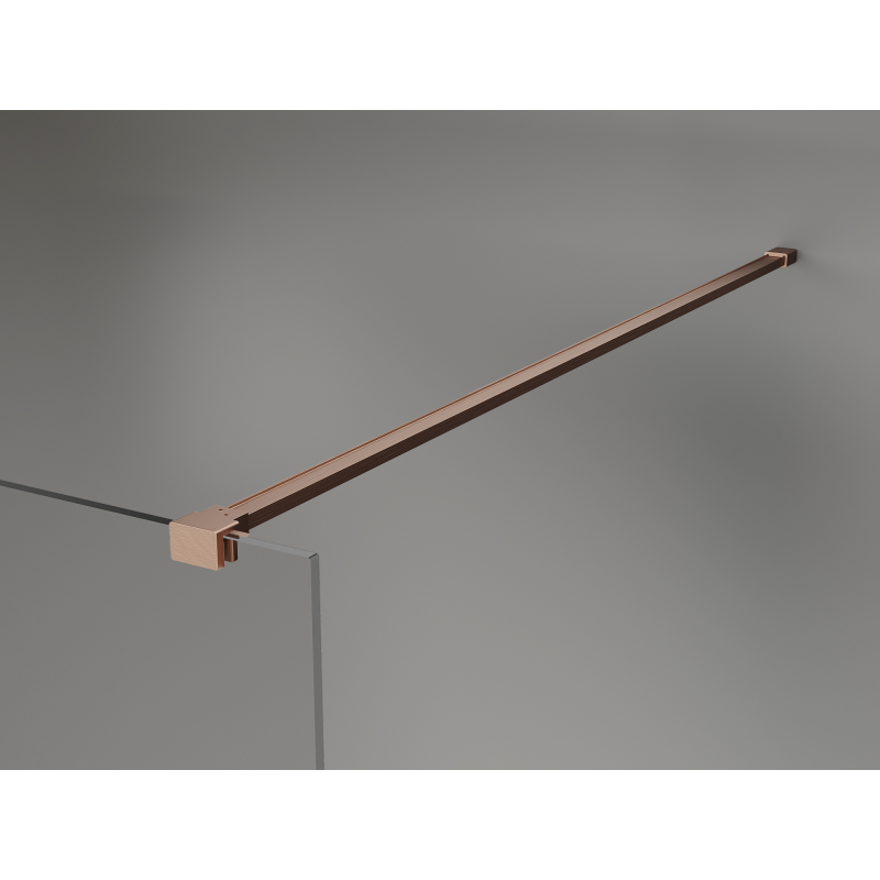 Mexen Kioto+ sprchová stěna s policí Walk-in 80 x 200 cm, ombre černá 8 mm, kartáčovaná měď - 800-080-121-65-76