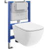 Mexen Timo podomítkový WC set s pneumatickým rámem Tex Air XS-F s WC mísou Tornado a pomalu sklápějícím prkénkem,