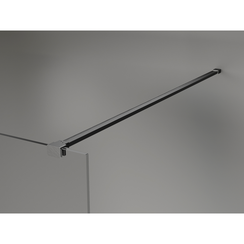 Mexen Kioto+ sprchová stěna s policí Walk-in 90 x 200 cm, černé ombre 8 mm, kartáčovaná temně šedá