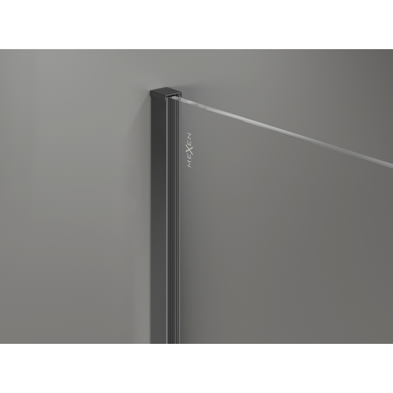 Mexen Kioto+ sprchová stěna s policí Walk-in 80 x 200 cm, ombre černá 8 mm, gun metal - 800-080-121-95-76