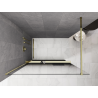 Mexen Kioto+ sprchová stěna s poličkou Walk-in 90 x 200 cm, černé ombre, zlatá, 8 mm - 800-090-121-50-76