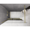 Mexen Kioto+ sprchová stěna s poličkou Walk-in 80 x 200 cm, černé ombre 8 mm, kartáčovaná zlatá - 800-080-121-55-76