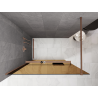 Mexen Kioto+ sprchová stěna s policí Walk-in 100 x 200 cm, bronz 8 mm, kartáčovaná měď - 800-100-121-65-32
