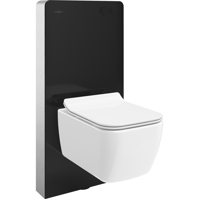 Mexen Stella nástěnná sada WC, pneumatický rám Tex Air G s WC mísou a pomalu zavíratelným sedátkem, bílá