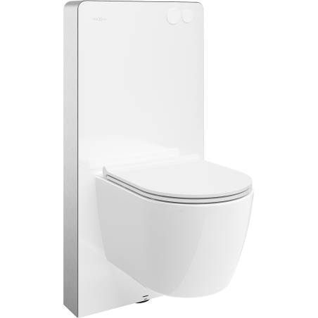 Mexen Carmen nástěnná WC sada s pneumatickým rámem Tex Air G s WC mísou a pomalu klesající deskou, bílá