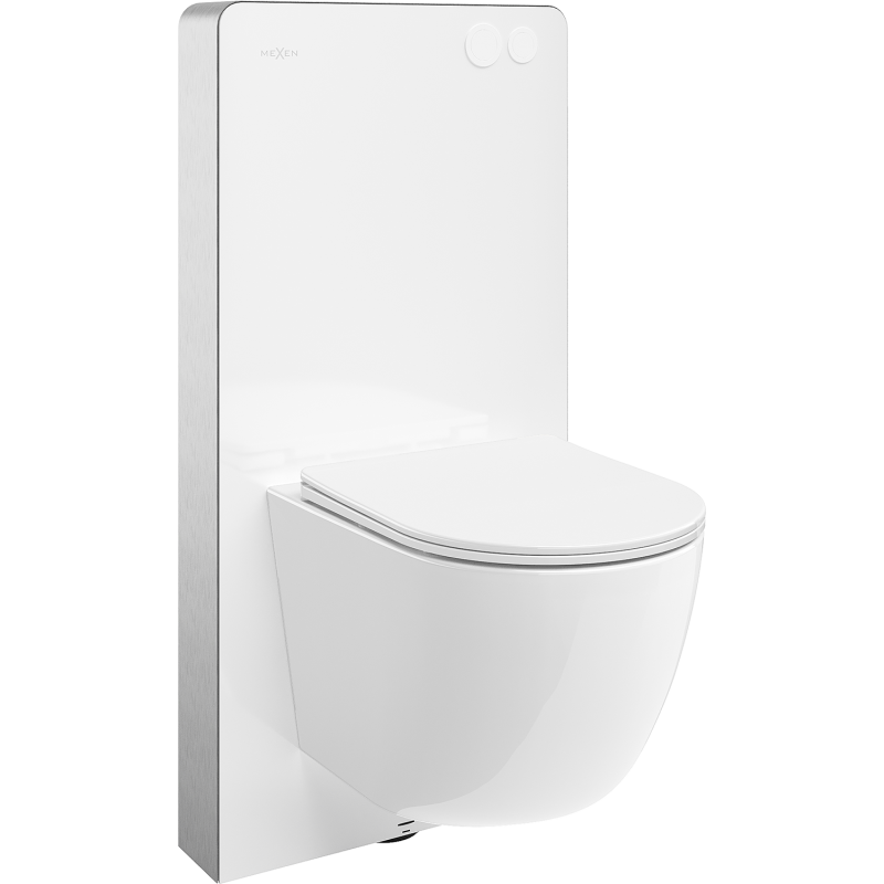 Mexen Lena nástenná sada WC tex Air G s pneumatickým rámem, WC mísou a pomalu klesající sedátko, bílá