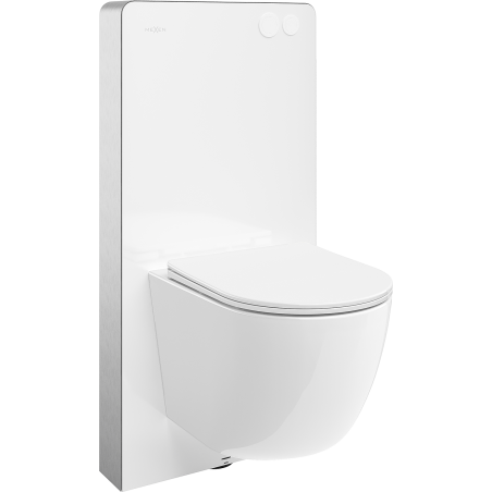Mexen Lena nástenná sada WC tex Air G s pneumatickým rámem, WC mísou a pomalu klesající sedátko, bílá