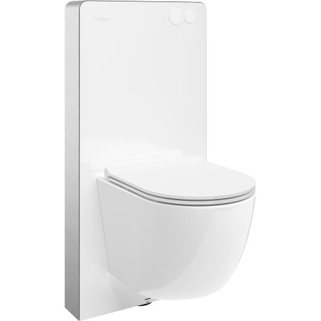 Mexen Lena sada nástěnného WC s pneumatickým rámem Tex Air G s WC mísou a pomalu zavírací deskou, bílá