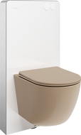 Mexen Lena sada WC nadomítkový rám pneumatik Tex Air G s WC mísou a pomalu sklopnou deskou, cappuccino mat