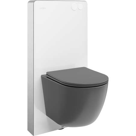 Mexen Lena nástěnná souprava WC pneumatický rám Tex Air G s WC mísou a pomalu sklopným sedátkem, tmavě šedý mat