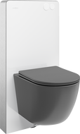 Mexen Lena nástěnná souprava WC pneumatický rám Tex Air G s WC mísou a pomalu sklopným sedátkem, tmavě šedý mat