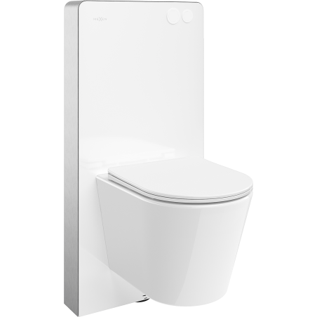 Mexen Rico nástěnná WC sada pneumatický rám Tex Air G s WC mísou Tornado a zpomaleným sedátkem bílá