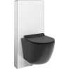 Mexen Lena nástěnná sada WC s pneumatickým rámem Tex Air G s WC mísou a pomalu klesající deskou, černý mat