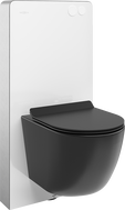 Mexen Lena nástěnná sada WC pneumatický rám Tex Air G s WC mísou Tornado a pomalu uzavírajícím sedátkem, černý mat