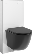 Mexen Lena nástěnná WC sada pneumatický rám Tex Air G s WC mísou Tornado a pomalu klesající sedátko, černý mat