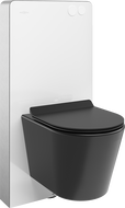 Mexen Rico nástěnná sada WC se stěnovým rámem Tex Air G s WC mísou a pomalu uzavíratelným prkénkem, černý mat