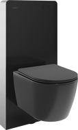 Mexen Carmen nástěnná WC sada s pneumatickým rámem Tex Air G s WC mísou Tornado a pomalu klesající deskou, černý mat