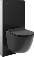 Mexen Lena Nástěnná WC sada s pneumatickým rámem Tex Air G s WC mísou a pomaluzavíratelným sedátkem, černý mat